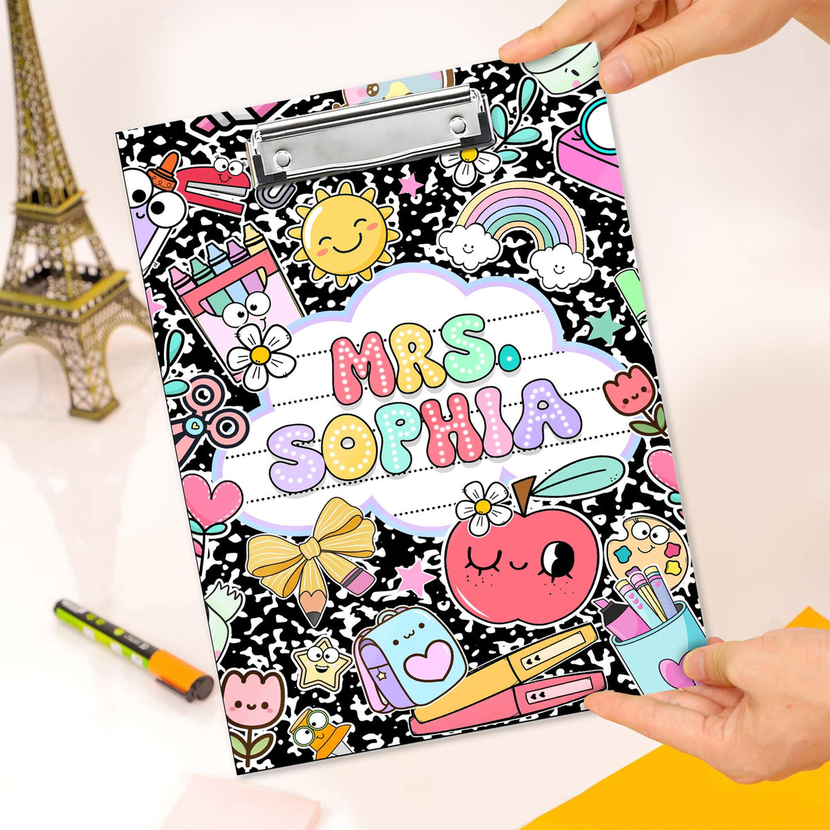 Personalized Teacher Gifts, Custom Acrylic Clipboard With Teacher Name, Elements Teacher Clipboard, Back To School Teacher Appreciation Gift