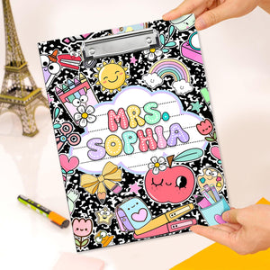 Personalized Teacher Gifts, Custom Acrylic Clipboard With Teacher Name, Elements Teacher Clipboard, Back To School Teacher Appreciation Gift