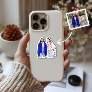 Personalized Besties Photo Phone Grip, Custom Portrait Photo Phone Grip Phone Stand Gift For Besties, Soul Sister Galentine Day Best Friends