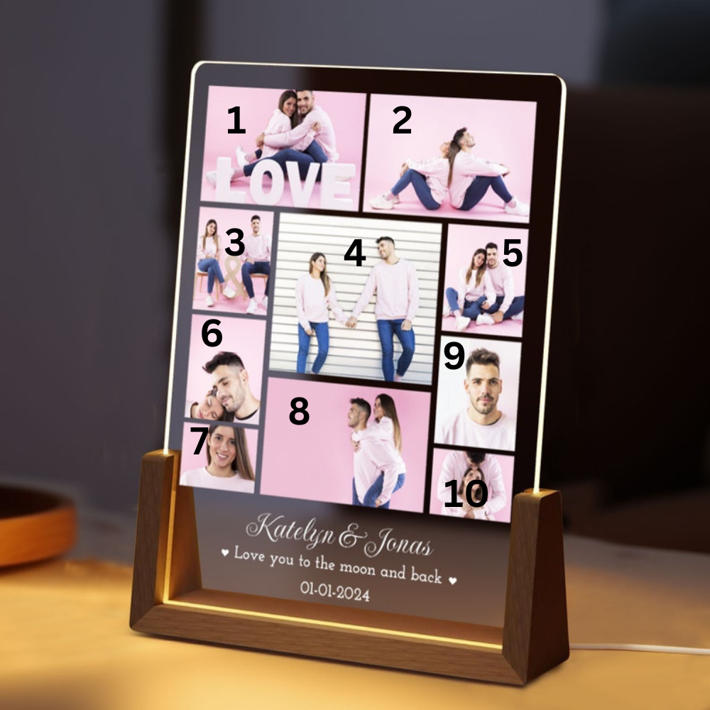 Custom Picture Night Light | Wedding Gifts for Couple | Personalized Photo Lamp | Anniversary Gift for Couple | Engagement Wedding Favor