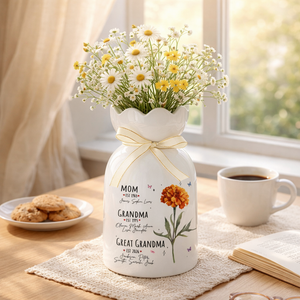 Custom Great Grandma Flower Vase, Great Grandma Gift, Mother's Day Gift for Great Grandmother, Gift from Grandkids, Grammy Gift, Nana Gift