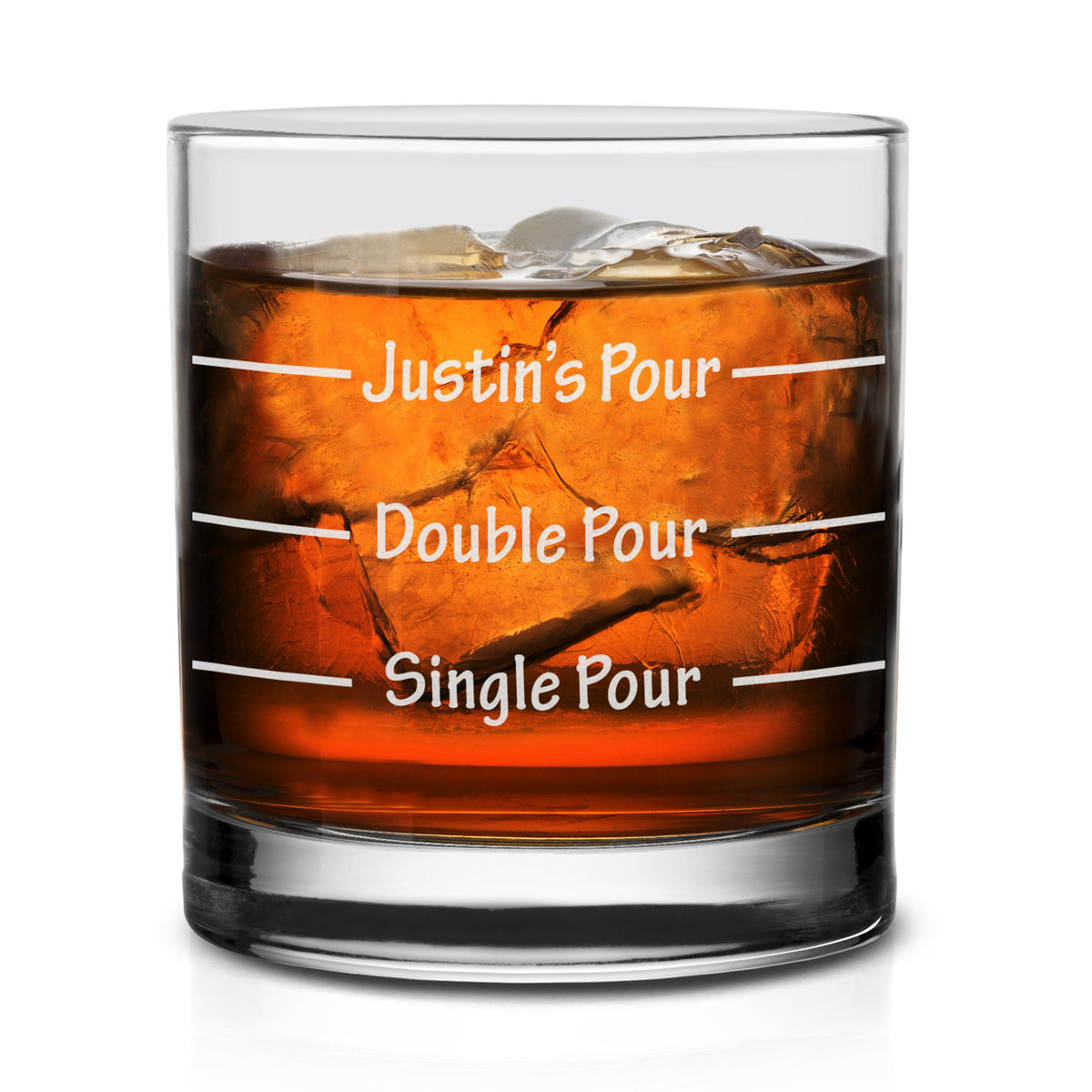 Funny Whiskey Glass Custom Name Single Double Pour, Christmas Gift For Family & Friends