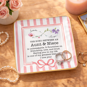 The Bond Between An Aunt & Niece, Flowers & Ribbon Decor, Personalized Gift For Family
