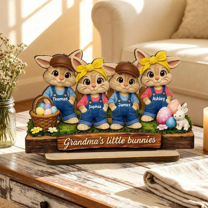 Personalized Grandma's Little Bunnies Wooden Plaque, Easter Gift For Grandma, Farmhouse Decor, Thanksgiving Plaque, Mothers Day