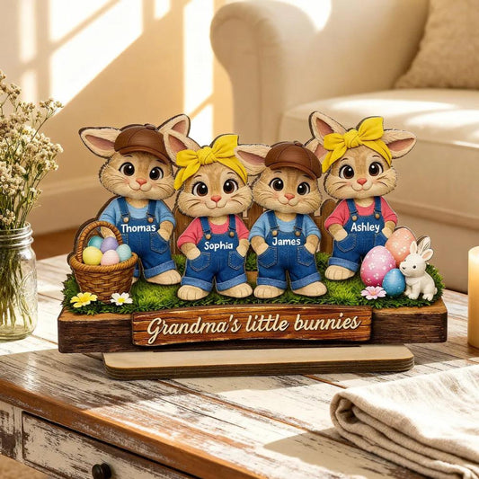 Personalized Grandma's Little Bunnies Wooden Plaque, Easter Gift For Grandma, Farmhouse Decor, Thanksgiving Plaque, Mothers Day
