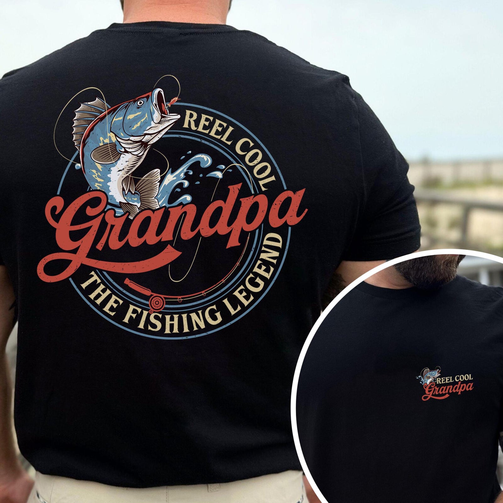 Reel Cool Grandpa Fishing Retro Shirt, Fishing Gift for Grandpa, Fishing Grandpa Funny Sweatshirt, Father's Day Gift, Gift for Papaw Dad