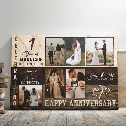 Custom Photo, Happy Wedding Anniversary Gifts, Marriage Gifts, Personalized Canvas For Couple