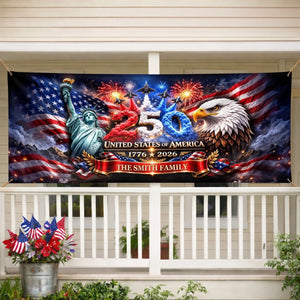 We Are Strong As One - Personalized Banner - 4th of July Gift, Patriotic Gift For Family