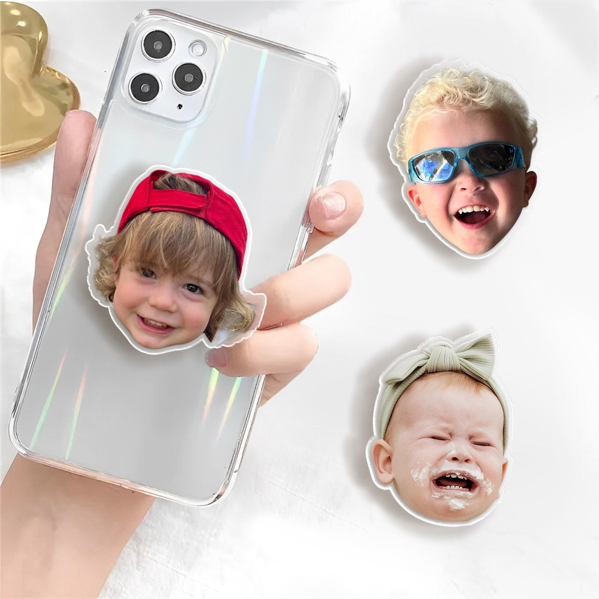 Personalized Baby Face Phone Grip Stand, Custom Funny Photo Phone Grip, Baby Photo Phone Grip Holder, Birthday Gifts, Phone Accessories