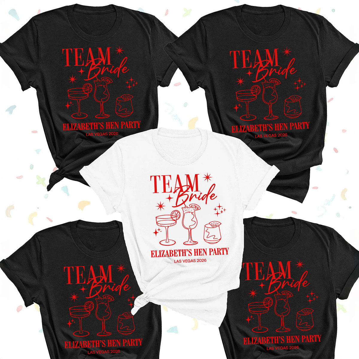 Team Bride Bridal Party Shirts - Personalised Matching Shirts