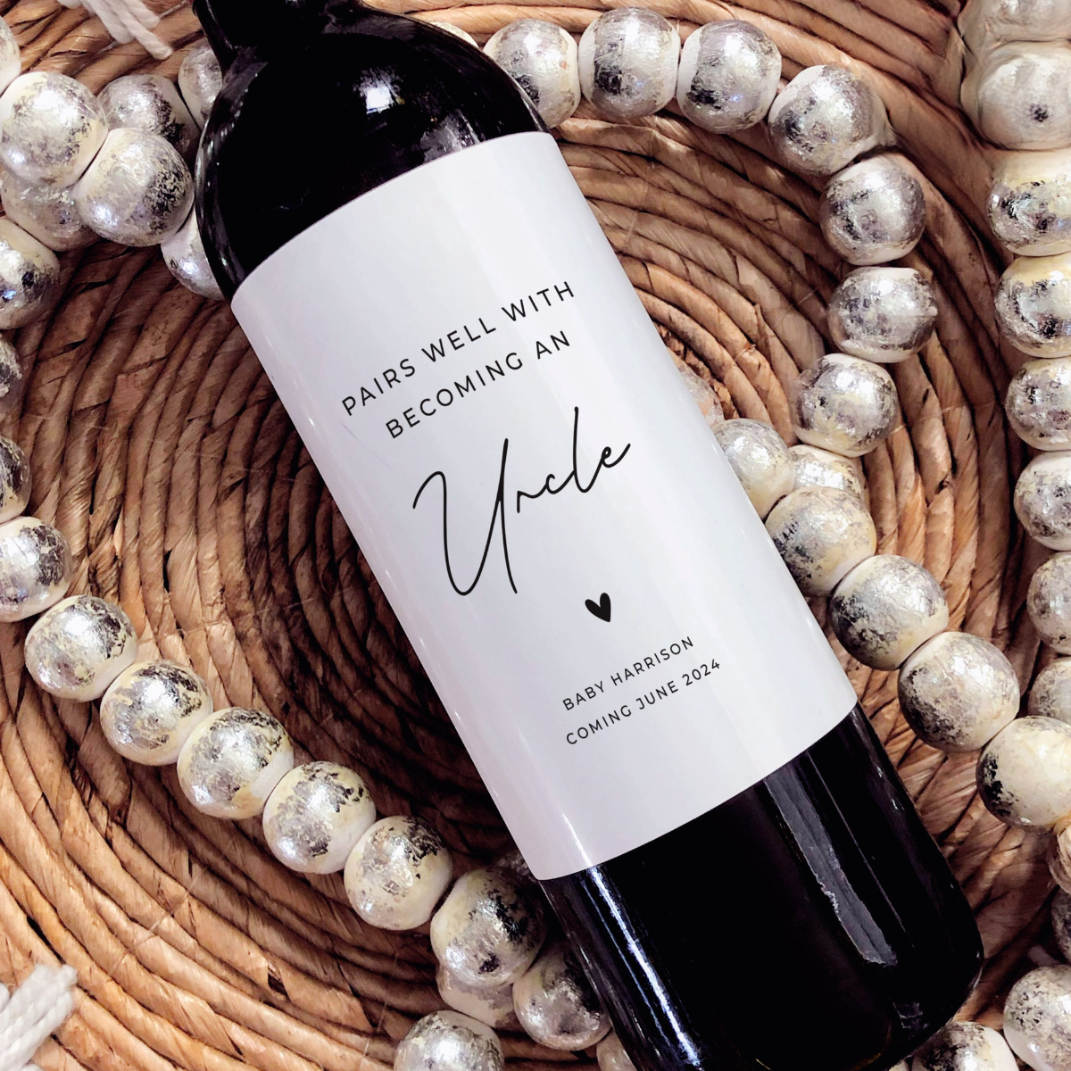 Pregnancy Announcement New Grandparent Gift, Pregnancy Reveal Champagne Label for Baby Reveal