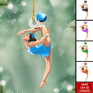Gymnast Custom Name - Personalized Acrylic Ornament - Christmas Gift For Athletes, Gymnastics