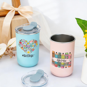 Personalised Teacher Tumbler with Name, Custom Wine Cup, Insulated Travel Mug, Iced Coffee Cup, Thank You Gift, Teacher Appreciation Gift