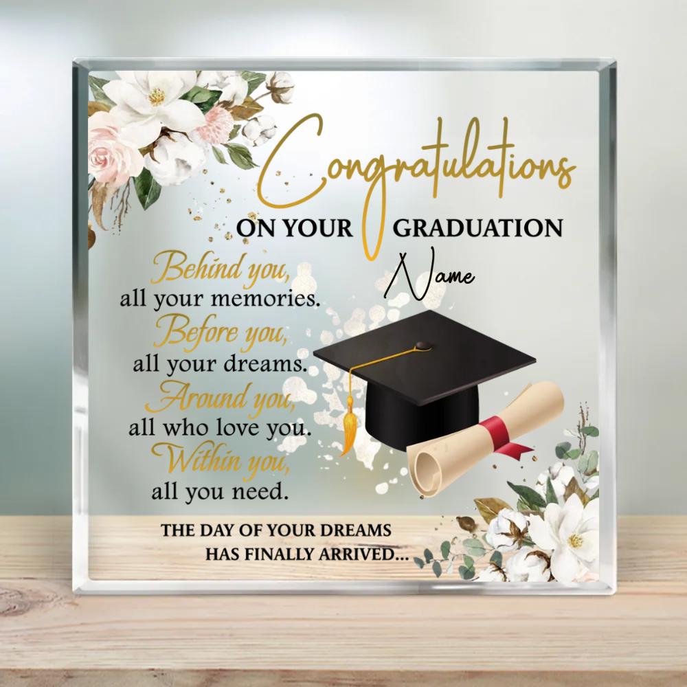 Congratulation On Graduation - Personalized Acrylic Plaque - Graduation Gift