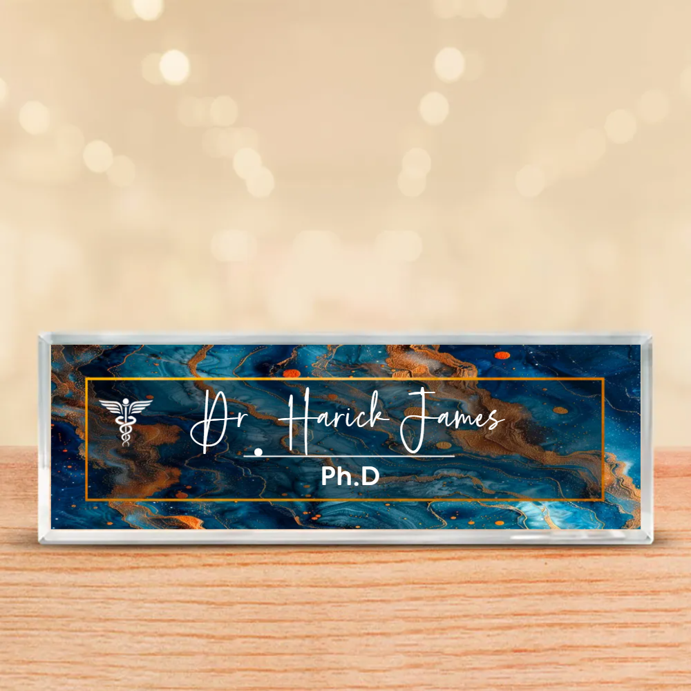 Personalized Doctor Acrylic Desk Name Plate, Desk Name Plate for Doctor, Personalized Doctor Gift, Custom Doctor Name Desk Plaque, Ph.D Gift