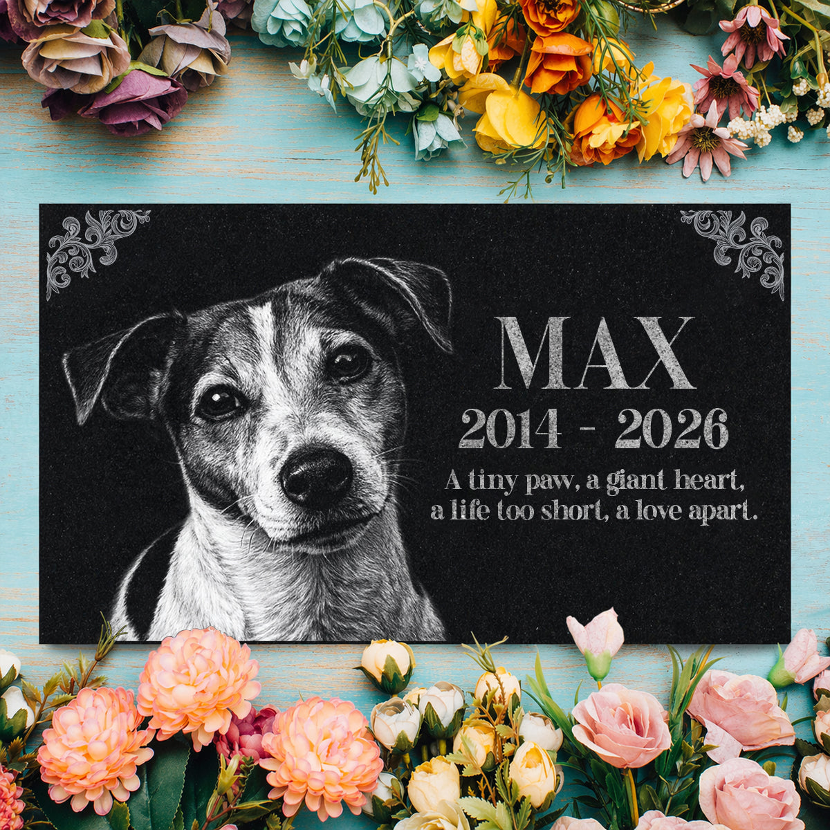 A Tiny Paw, A Giant Heart - Personalized Slate Grave
