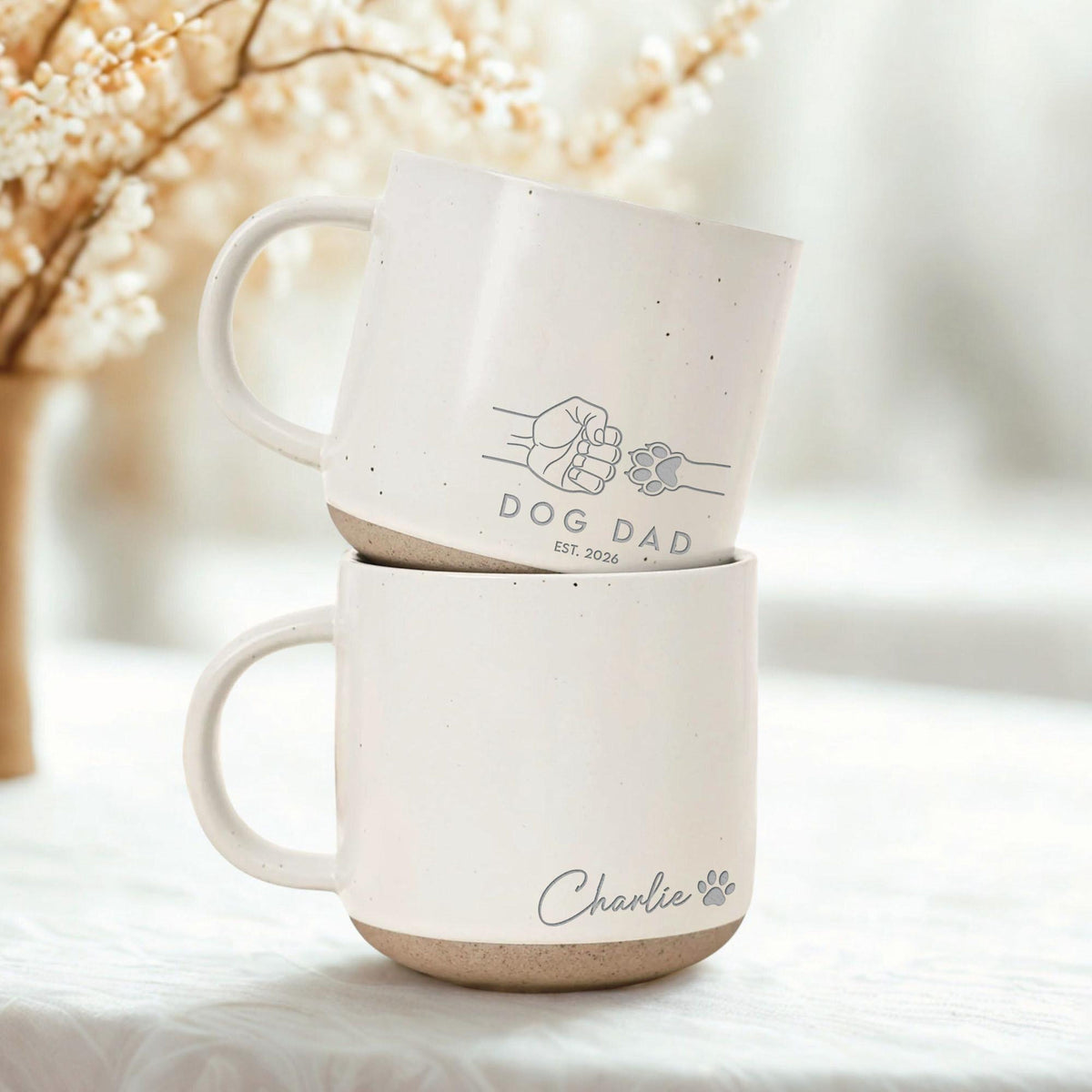 Custom Dog Dad Pottery Mug, Personalized Dog Dad Gifts, Cat Dad Cup, Best Dog Dad Ever Mug, Father's Day Gifts For Dog Owner, Pet Owner Mug