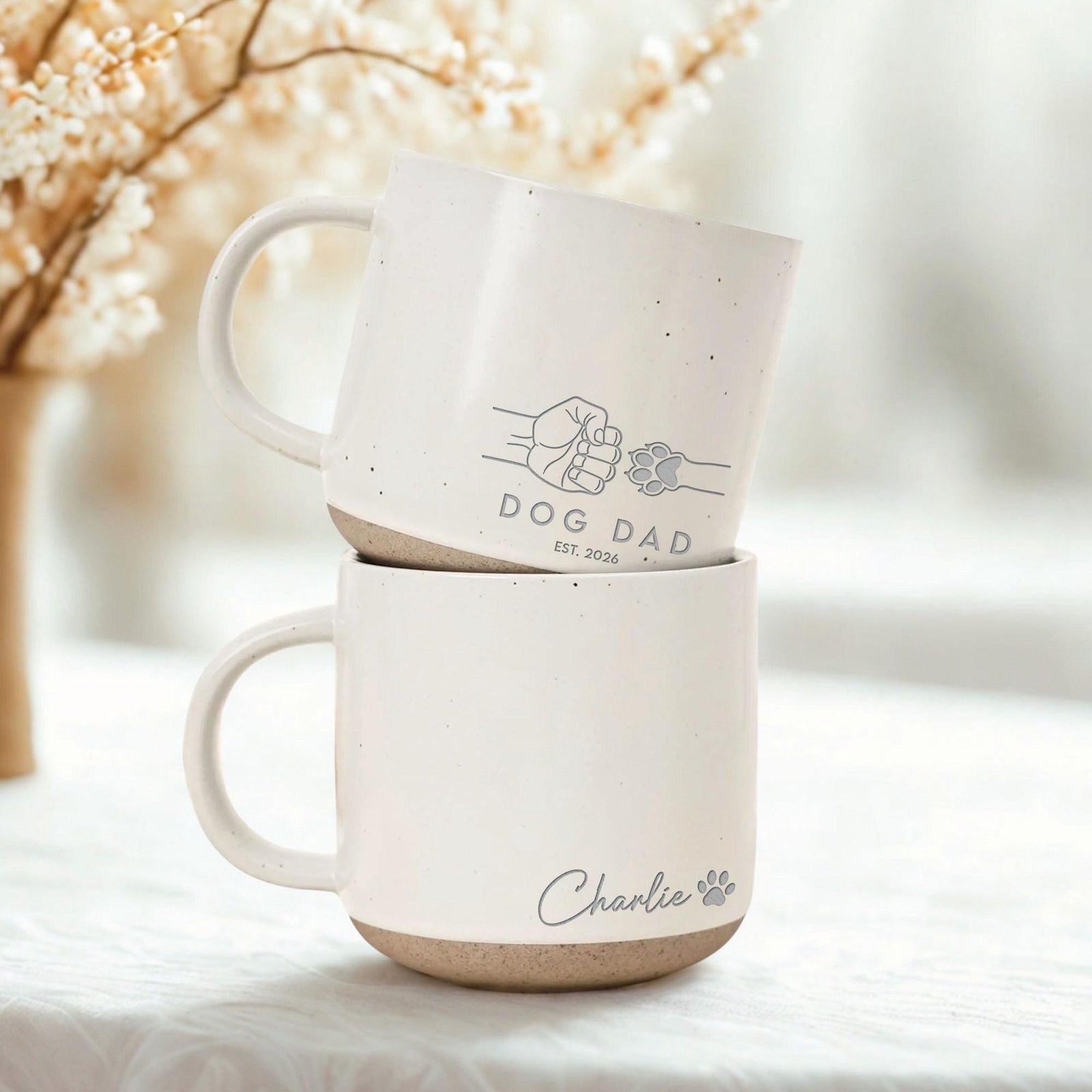 Custom Dog Dad Pottery Mug, Personalized Dog Dad Gifts, Cat Dad Cup, Best Dog Dad Ever Mug, Father's Day Gifts For Dog Owner, Pet Owner Mug