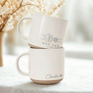 Custom Dog Dad Pottery Mug, Personalized Dog Dad Gifts, Cat Dad Cup, Best Dog Dad Ever Mug, Father's Day Gifts For Dog Owner, Pet Owner Mug