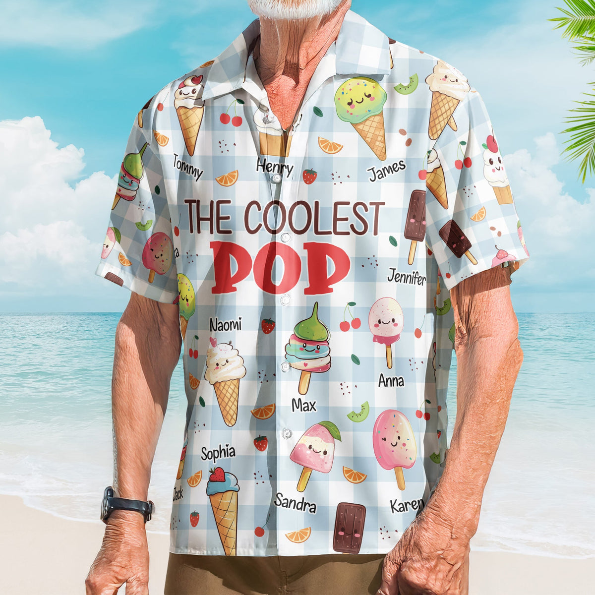 The Coolest Pop - Custom Hawaiian Shirt - Gift For Grandfather, Father's Day Gift Idea
