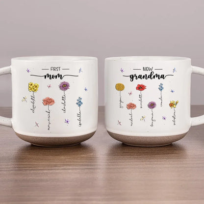 First Mom, Now Grandma - Custom Printed Pottery Mug - Gift For Mom, Grandma