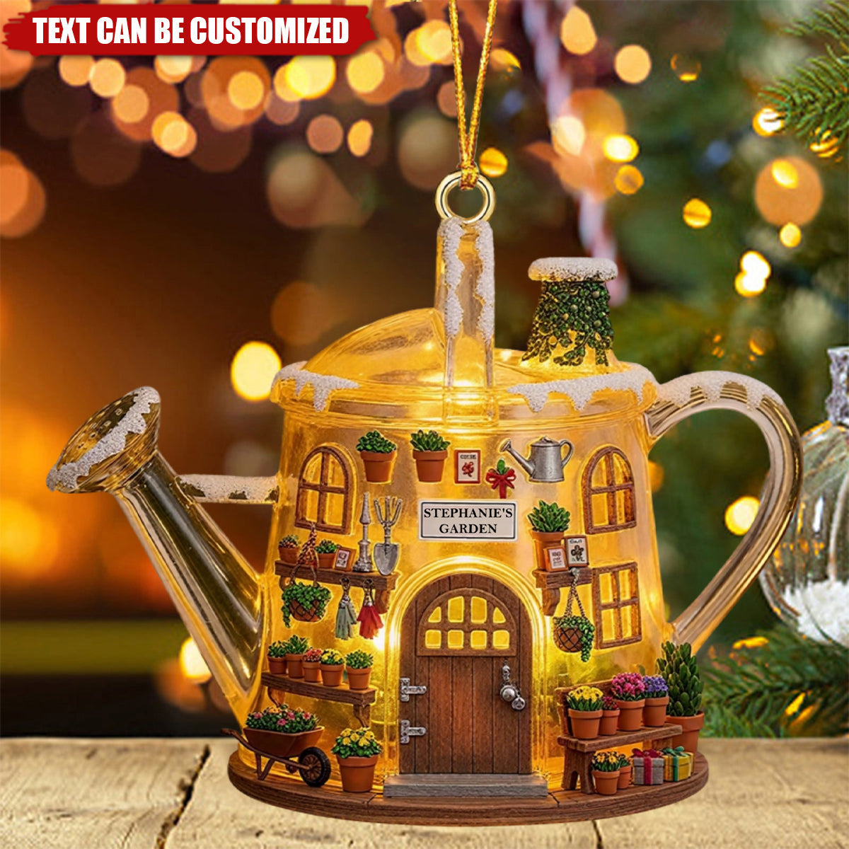 Cozy Garden House - Personalized Acrylic Ornament - Christmas Gifts For Gardeners
