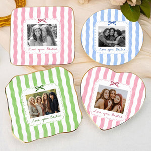 Personalized Photo Ring Dish, Custom Bestie Jewelry Tray, Bridesmaid Trinket Dish, Friendship Gift, Bridal Party Keepsake