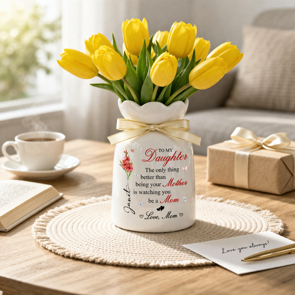 Mother Daughter Gift, To My Daughter Ceramic Flower Vase, The Only Thing Better Than Being Your Mother, Daughter Gift from Mom, New Mom Gift