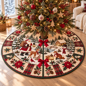 Santa Reindeer Christmas Tree Skirt, Winter Forest Holiday Decor 1a047715-7f69-43d7-9377-e71e377a4635-banner-1.png