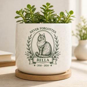 Never Forgotten Cat Memorial Planter – Personalized Name & Years - Personalized Plant Pot & Vase 1a2b4d45-846e-41b3-bd45-9ee8879d6764.jpg