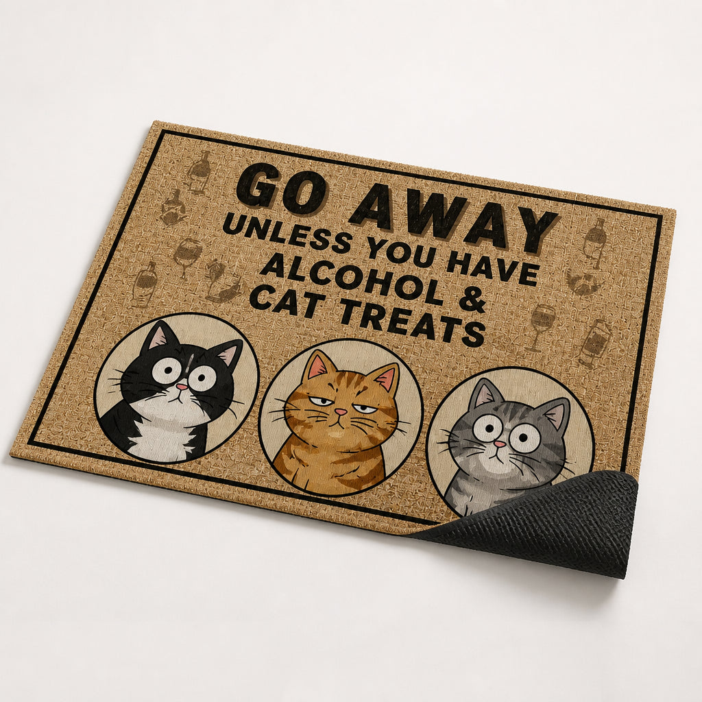 Go Away Unless You Have Alcohol & Cat Treats – Custom Cartoon Pet Doormat - Personalized Doormat 1a313354-8e63-4c0d-a087-70fac151d987.jpg