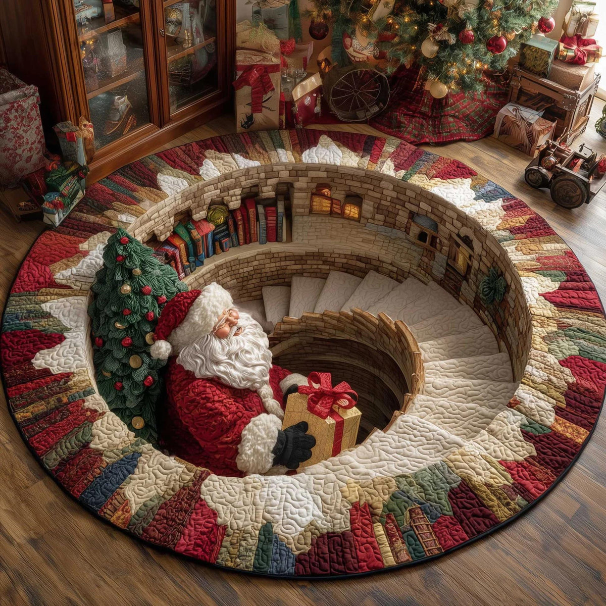 3D Santa Illusion Round Rug – Christmas Holiday Home Decor 1a36ef02-5381-4163-8d60-41784ef4ce58-1.jpg
