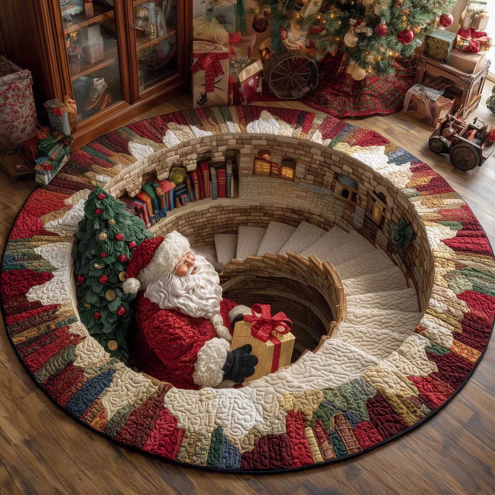 3D Santa Illusion Round Rug – Christmas Holiday Home Decor 1a36ef02-5381-4163-8d60-41784ef4ce58-1.jpg