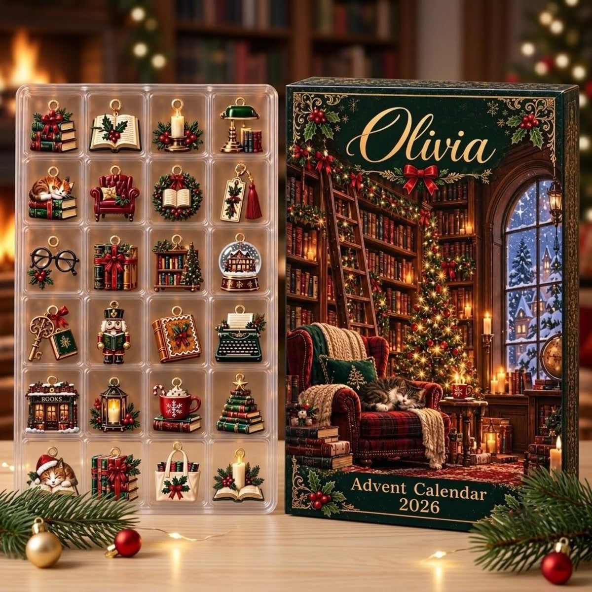 Personalized Library Advent Calendar, 24 Bookish Christmas Charms, Custom Name Reader Gift Box, Holiday Countdown 1a7b1d25-306c-45aa-acd9-c5e3e8f714e1-il_1588xN.8557277351_twdf.jpg