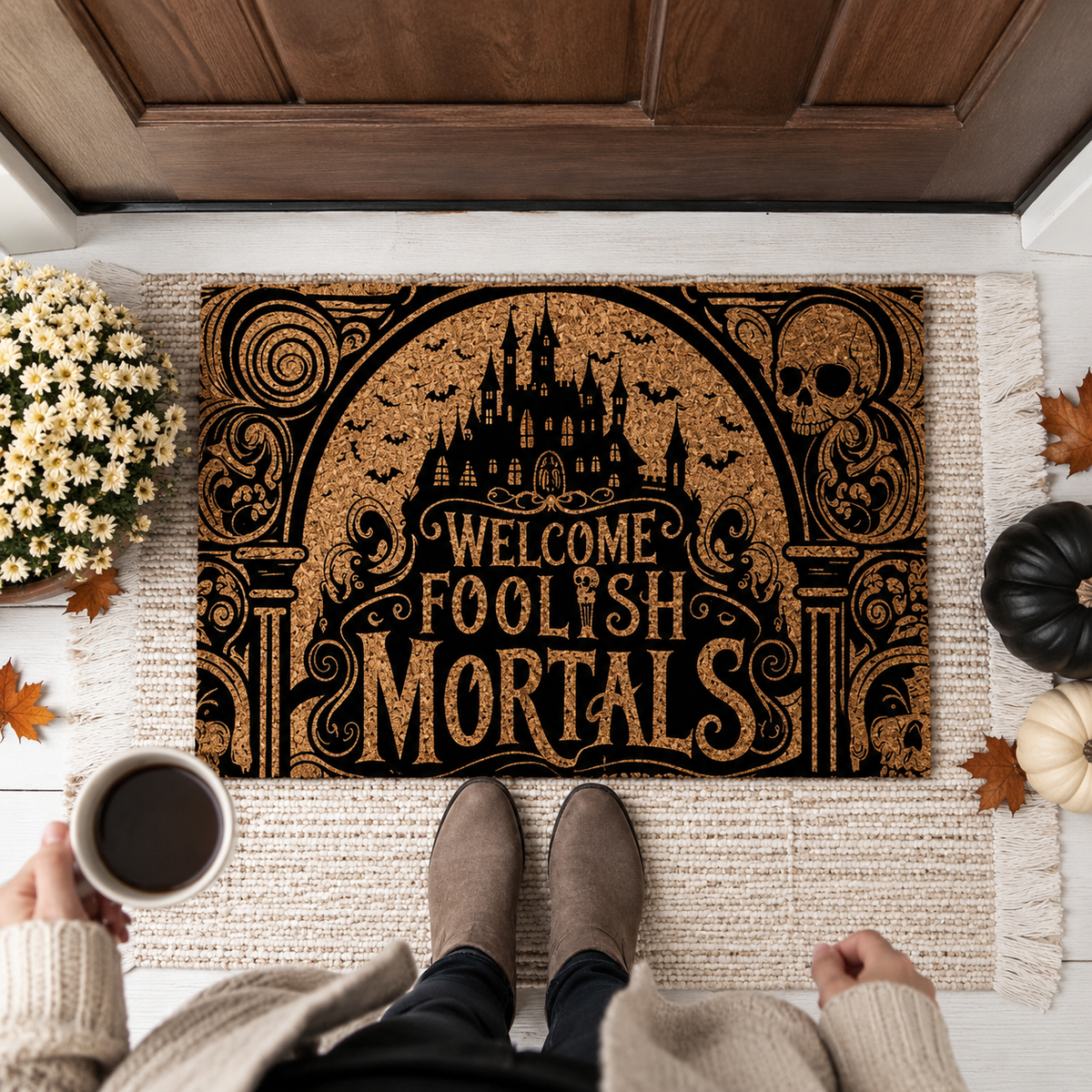 Welcome Foolish Mortals Doormat, Spooky Season, Halloween Mat, Halloween Decor, Welcome Doormat, Spooky Mat, Immortal Gifts, Front Door Mat 1a9fc265-454e-43e8-920e-f2008b152283-10441c20-d983-4dc8-9c33-5737778b6621.png