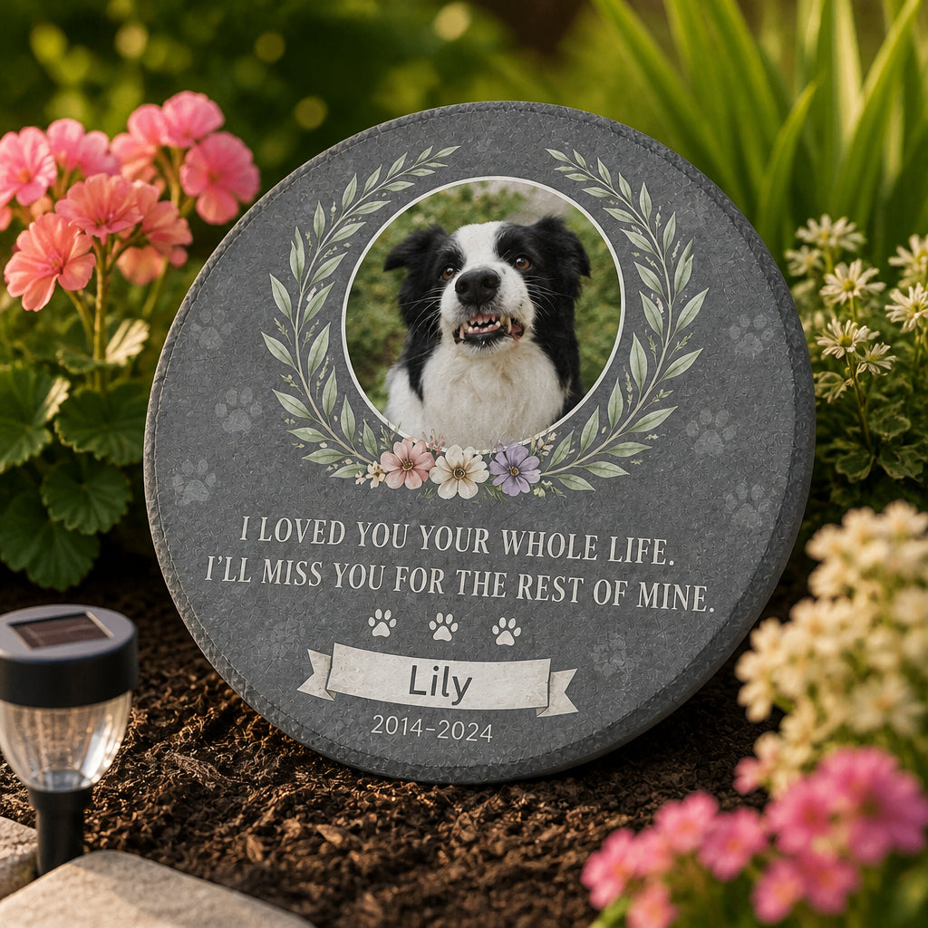 Pet Memorial Stone with Photo, Name & Years – "Loved You Whole Life" - Personalized Memorial Stone 1aac4d82-305d-4ff7-a652-53874eace1f3.jpg