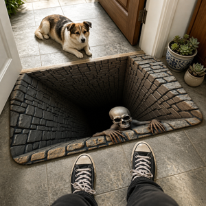 3D Optical Illusion Skull Pit Doormat, Creepy Brick Hole Skeleton Non-Slip Entryway Rug, Spooky Horror Front Door Decor Mat. 1aad632f-64ba-4463-b64f-e9640fe729a7-9e165ea6-a4a2-4381-aac7-bd1bf0d73d9f.png