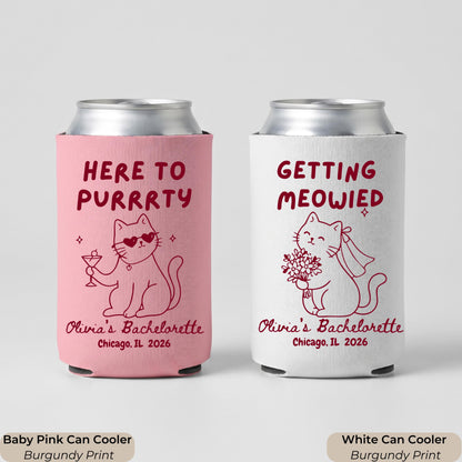 Getting Meowied Custom Can Cooler, Bachelorette Favors, Cat Lover Bachelorette, Personalized Bachelorette Party Favor, Bridal Shower Gift 1ab42f23-2706-4717-b1bf-bf3385189a51-2.jpg