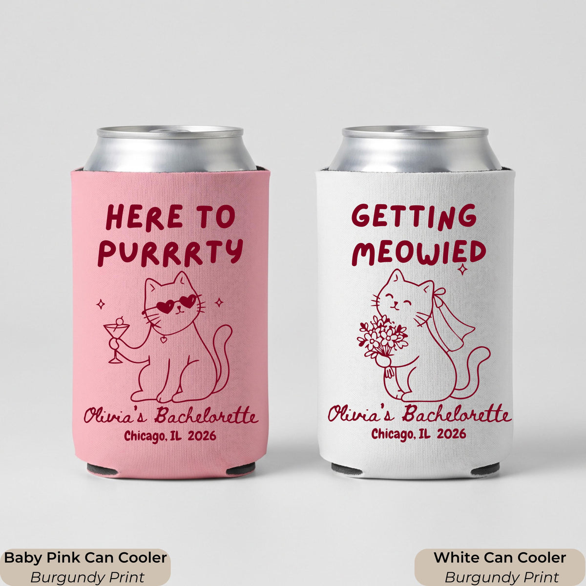 Getting Meowied Custom Can Cooler, Bachelorette Favors, Cat Lover Bachelorette, Personalized Bachelorette Party Favor, Bridal Shower Gift 1ab42f23-2706-4717-b1bf-bf3385189a51-2.jpg
