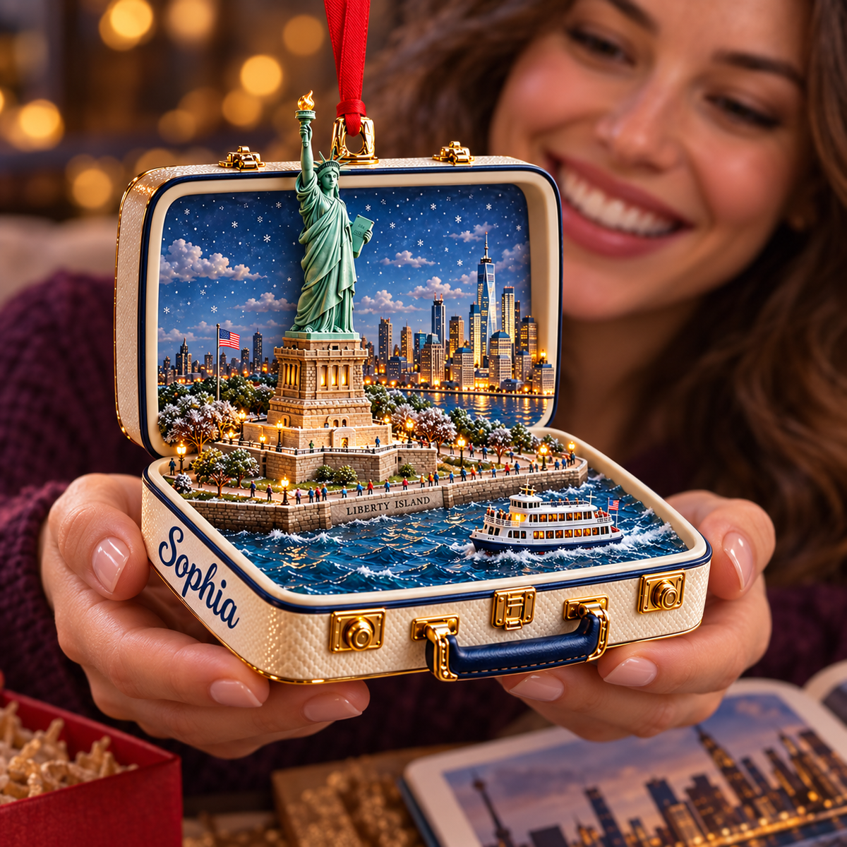 Personalized 3D Statue of Liberty Suitcase Christmas Ornament – New York USA Travel Souvenir & Gift for New York Lovers 1acfbac0-9016-4ddb-a545-15336c5243dc-Sophia-s-Statue-of-Liberty-Keepsake-4.png