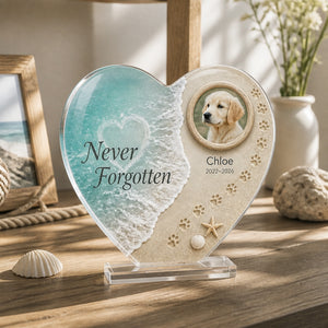 Pet Memorial Heart Acrylic Plaque – Beach Pawprints with Photo, Name & Years - Personalized Heart Shaped Acrylic Plaque 1ae03e8d-6632-4d01-804f-5862345e833e.jpg