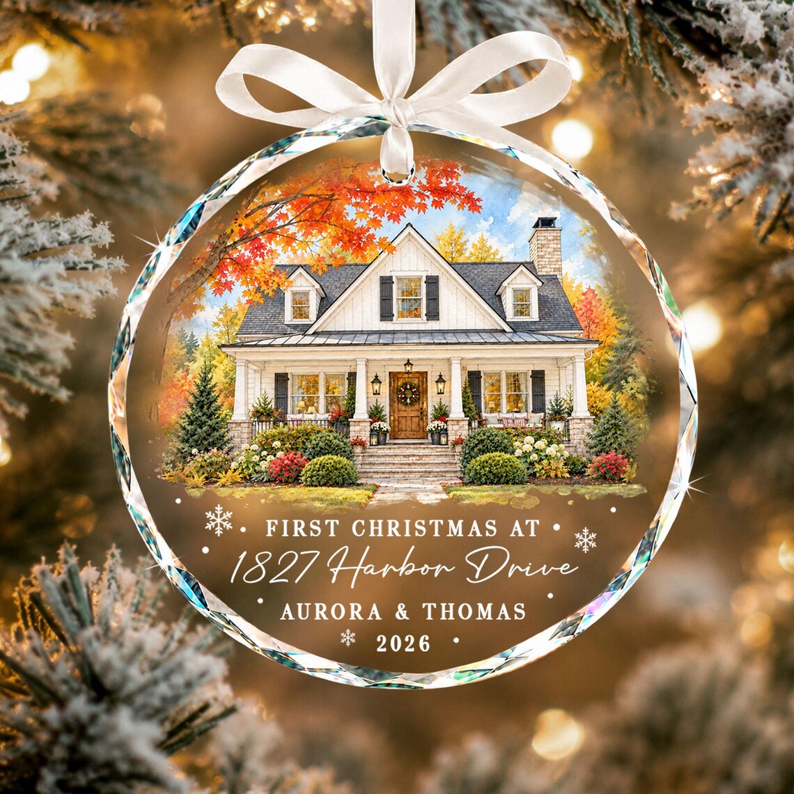 Custom New Home Ornament, Custom House Portrait Ornament, First Christmas In New Home Keepsake, Housewarming Gift, New Home Couple Gift 1ae4770c-f28c-41d1-b35a-16a2938fa229-3.jpg