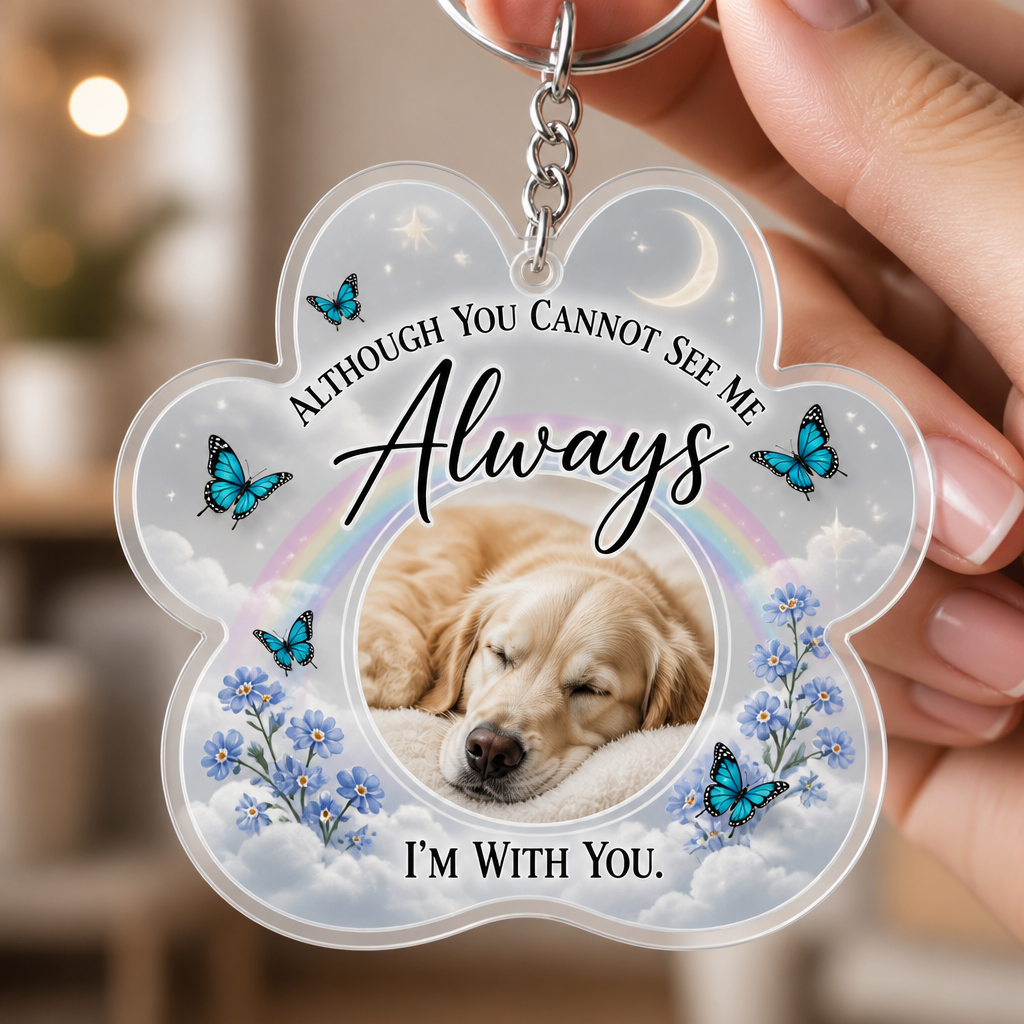 Pet Memorial Paw Acrylic Keychain – "Always With You" with Your Pet Photo - Personalized Acrylic Keychain 1aebb5bf-a6ba-4f2c-9f37-3a978e3d76b2.png