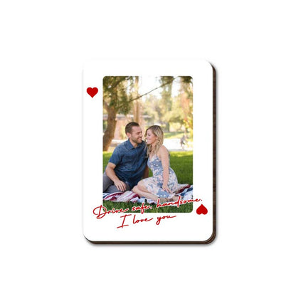 Drive Safe Handsome I Love You Personalized Photo, Car Visor Clip, Gift For Husband and Partner Lovers