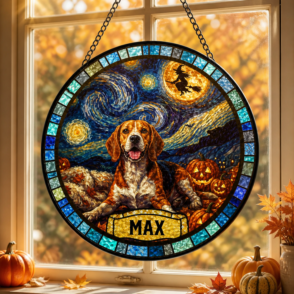 Custom Halloween Starry Night Pet Suncatcher — Photo-to-Art with Name - Personalized Suncatcher Stained Glass 1af83fda-aefe-4104-99ab-208ab26ee165.png