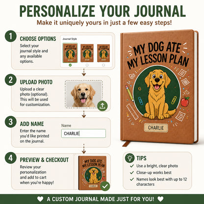 My Dog Ate My Lesson Plan — Teacher Journal with Pet Name - Personalized Graphic Leather Journal 1b05314e-6c84-48bd-b387-cad660b7e7d5.jpg