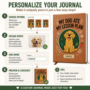 My Dog Ate My Lesson Plan — Teacher Journal with Pet Name - Personalized Graphic Leather Journal 1b05314e-6c84-48bd-b387-cad660b7e7d5.jpg