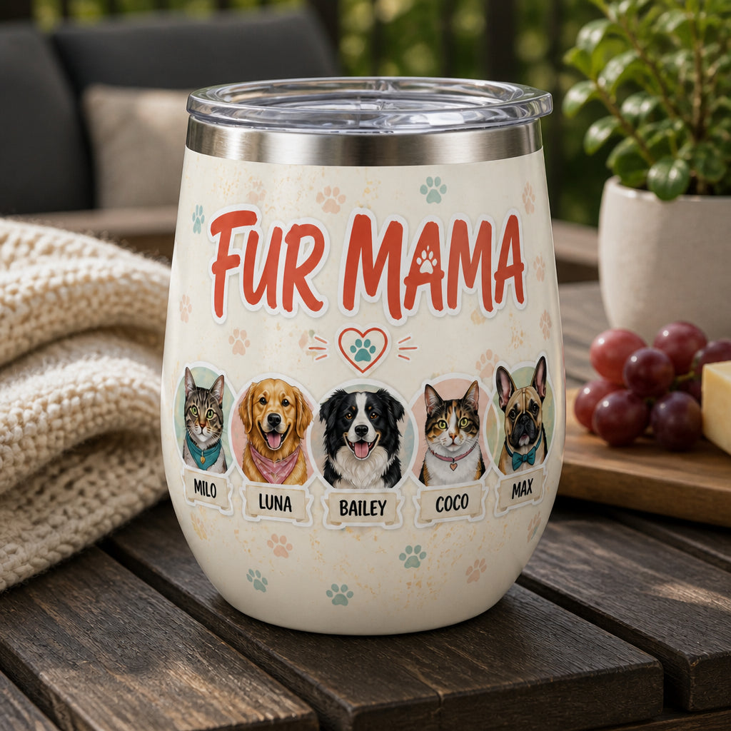 FUR MAMA Custom Pet Portrait Wine Tumbler - Personalized Wine Tumbler 1b05f516-1465-432b-95f3-b91f06deca5b.jpg