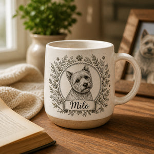 Vintage Botanical Pet Cameo Pottery Mug — Photo-to-Sketch + Name - Personalized Pottery Mug 1b1f8e50-838f-4dc1-abea-cfbf0ff19213.jpg