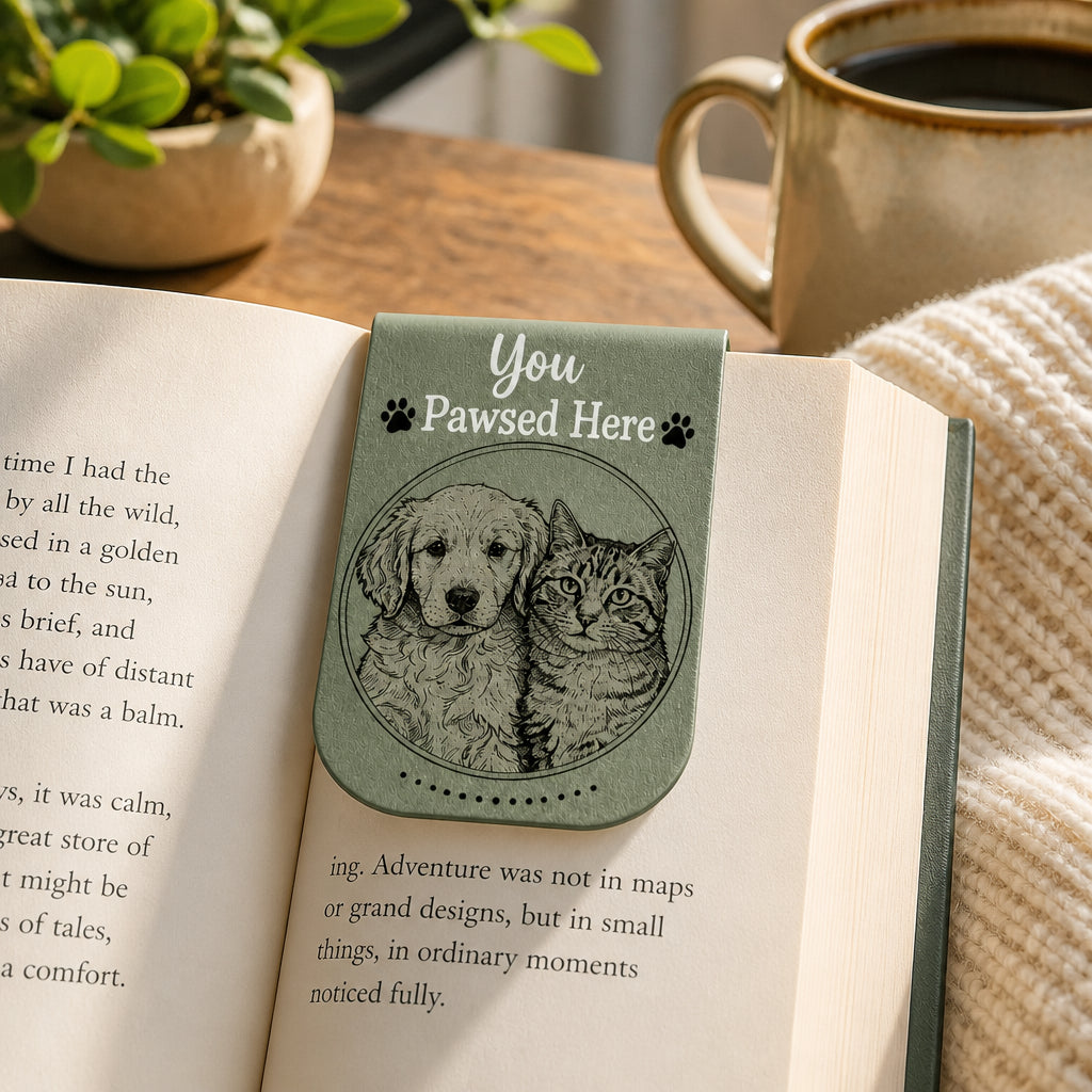 Custom Pet Sketch Magnetic Bookmark — You Pawsed Here - Personalized Magnetic Leather Bookmark 1b2273ab-446b-4c37-83bd-e9cf6bb58f33.jpg